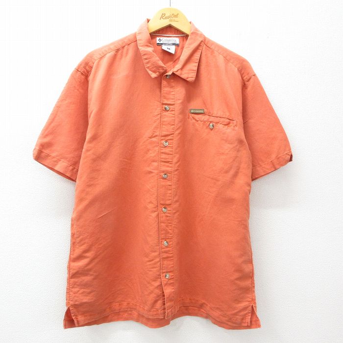 XL★古着 コロンビア COLUMBIA 半袖 シャツ メンズ 00年代 00s オレンジ系 25apr21 中古 トップス