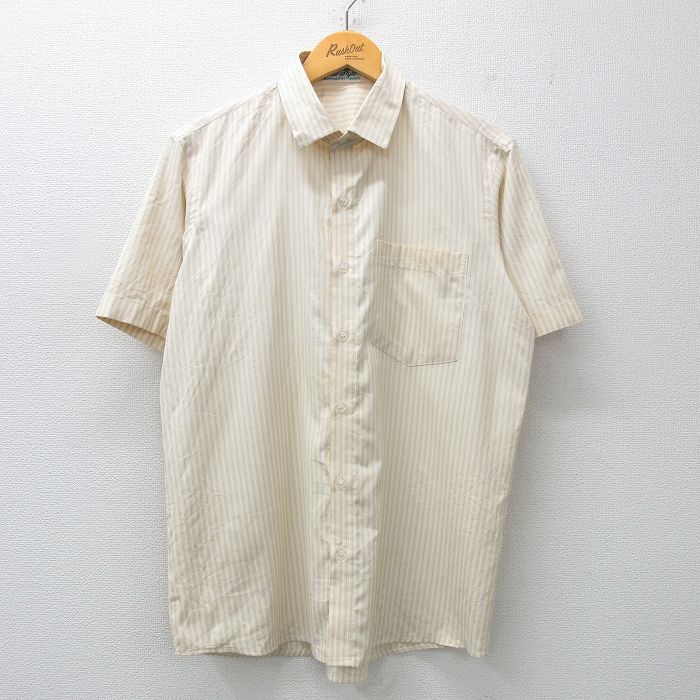 90s 半袖シャツ イエローストライプ L | 古着