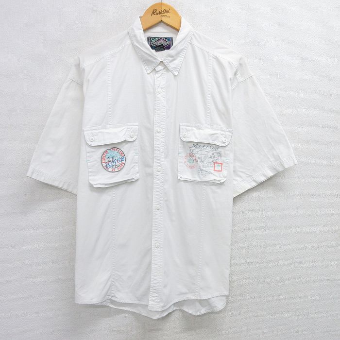 90s 半袖シャツ WEEKENDS ホワイト L | 古着