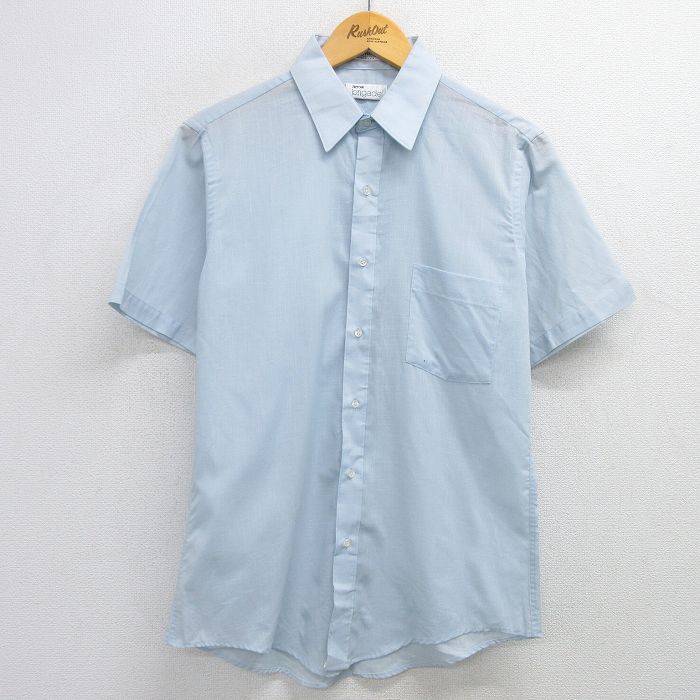 M★古着 アロー 半袖 シャツ メンズ 90年代 90s ボタンダウン USA製 薄紺 ネイビー 25apr23 中古 トップス