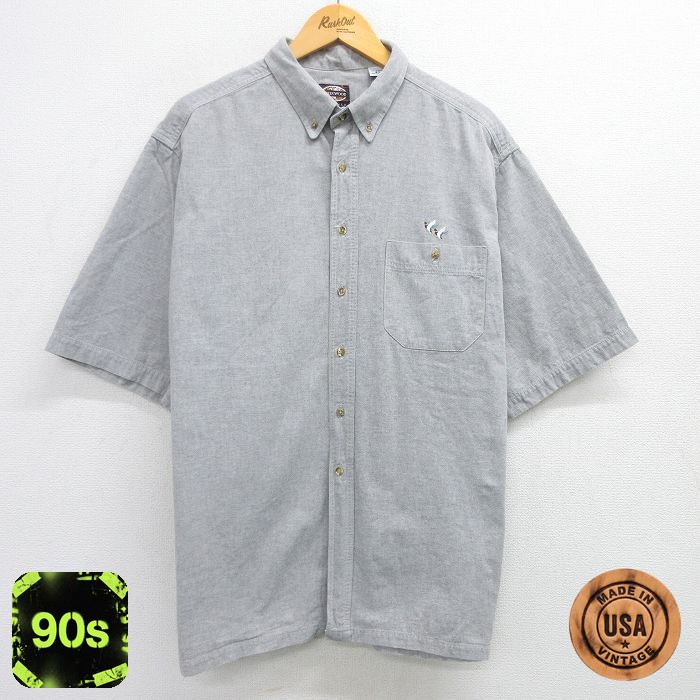 【50%OFF】90s 半袖シャツ 鳥 グレー XL | 古着