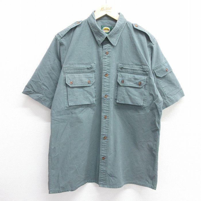 L★古着 カベラス 半袖 シャツ メンズ 00年代 00s コットン 緑系 グリーン 【spe】 25apr25 中古 トップス
