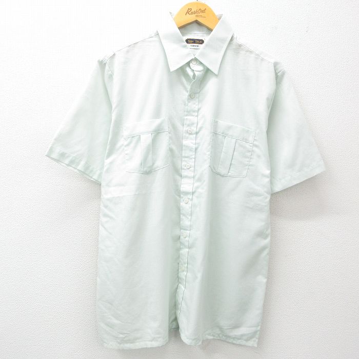L★古着 アロー 半袖 シャツ メンズ 90年代 90s 薄緑 グリーン 25apr26 中古 トップス