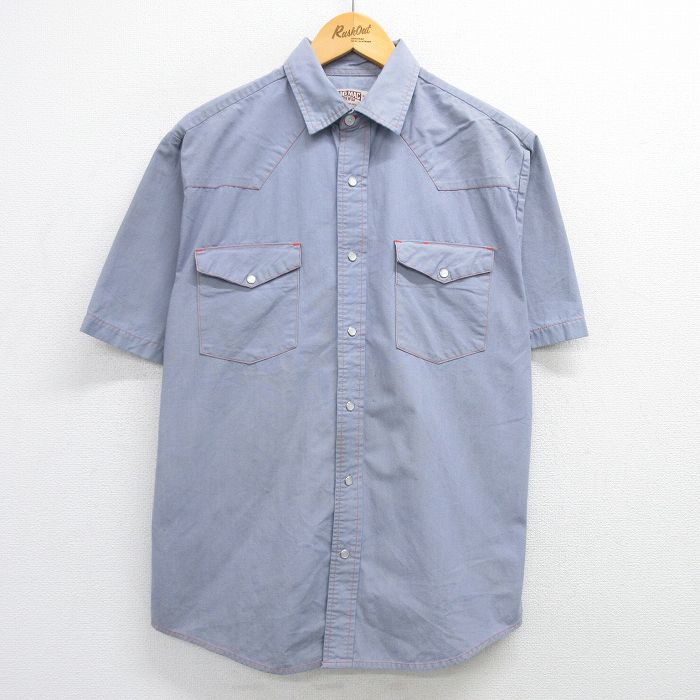 L★古着 ビッグマック BIG MAC 半袖 ウエスタン シャツ メンズ グレー系 25apr26 中古 トップス