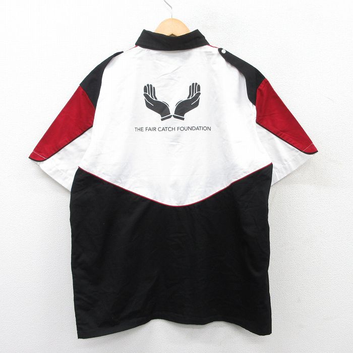 【50%OFF】XL★古着 半袖 シャツ メンズ 00年代 00s 手 マルチカラー ボタンダウン 黒他 ブラック 25apr30 中古 トップス