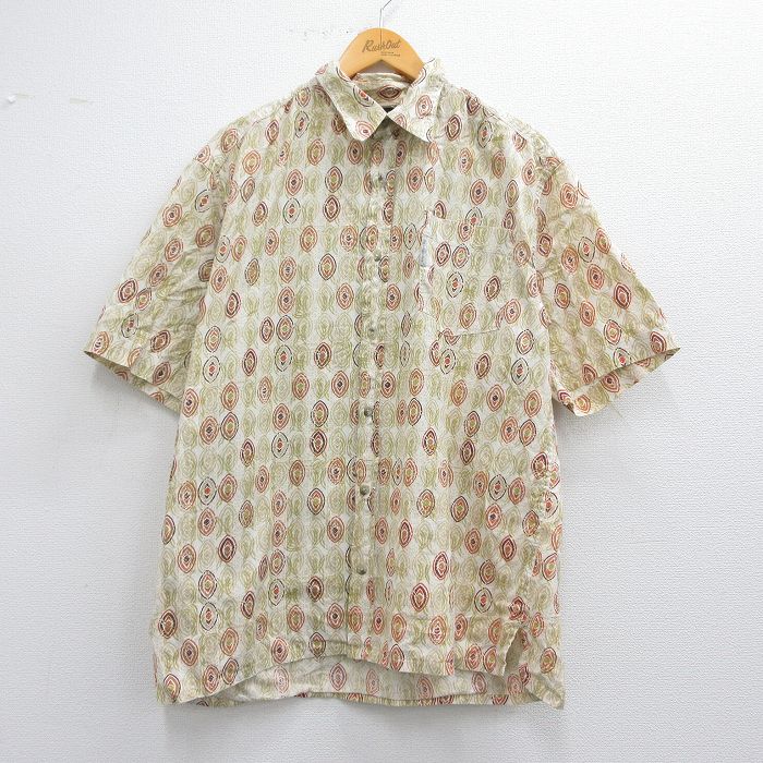 コロンビア 00s 半袖シャツ 総柄 イエロー XL | 古着