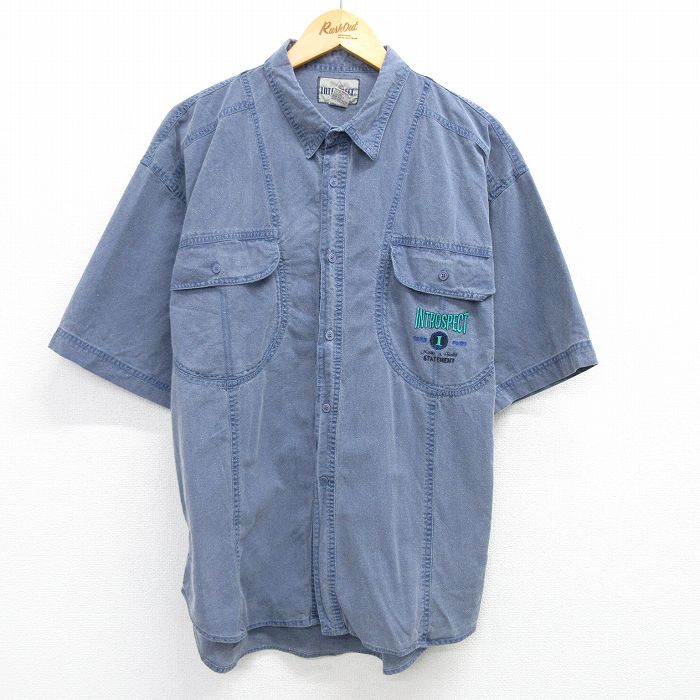 00s 半袖シャツ ネイビー XL | 古着