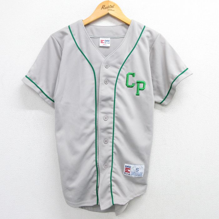 XS★古着 半袖 ベースボール シャツ メンズ 90年代 90s CP 2 USA製 グレー他 25may09 中古 トップス