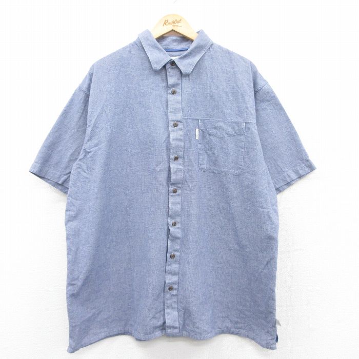 XL★古着 カベラス 半袖 シャツ メンズ 大きいサイズ コットン 紺 ネイビー 25may10 中古 トップス