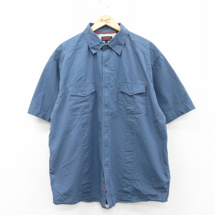 ウルヴァリン 半袖シャツ リップストップ ネイビー XL | 古着