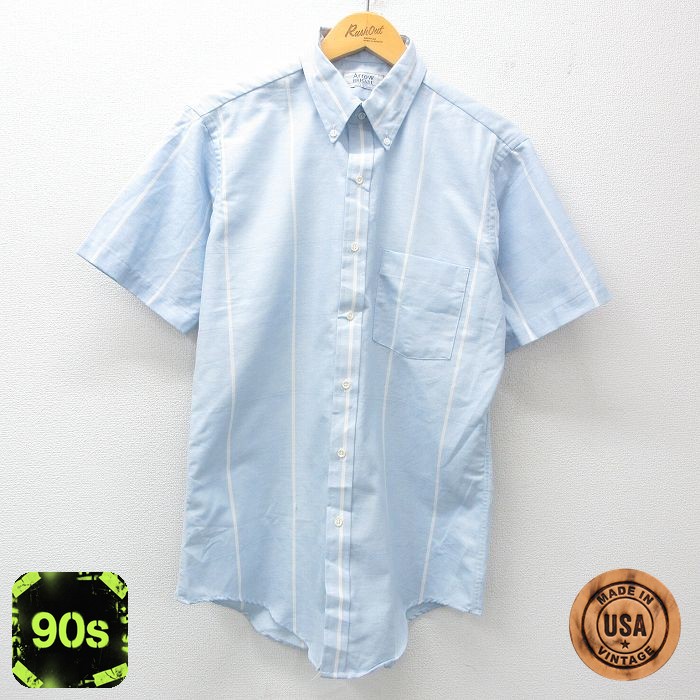 【50%OFF】アロー 90s 半袖シャツ ストライプ ネイビー M | 古着
