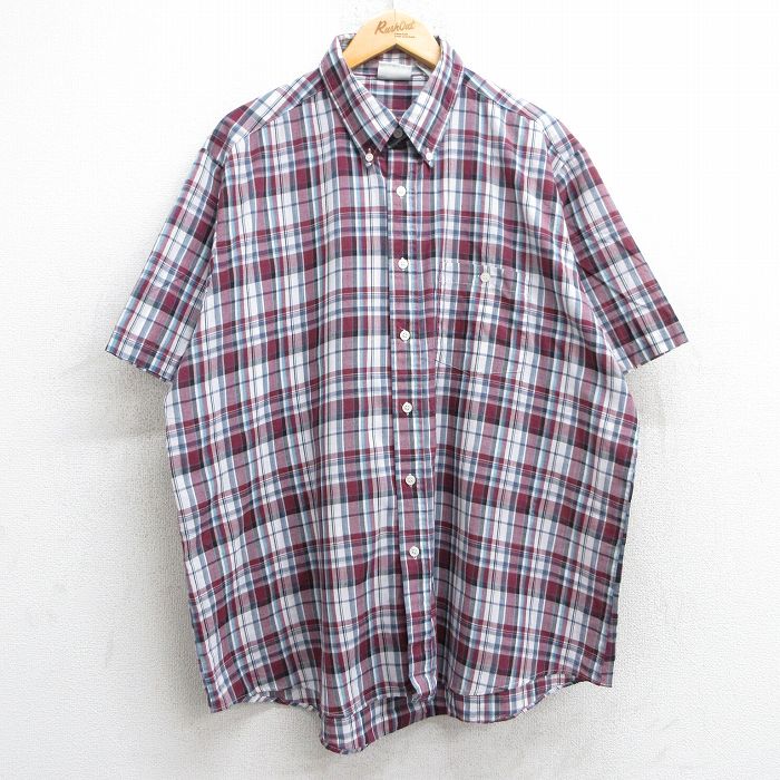 90s 半袖シャツ パープルチェック XL | 古着
