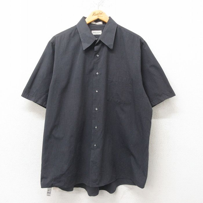 XL★古着 バンヒューセン 半袖 シャツ メンズ 大きいサイズ 黒 ブラック 25jun09 中古 トップス