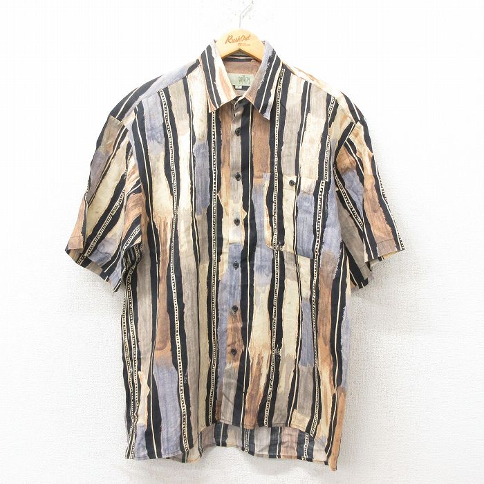 L★古着 半袖 シャツ メンズ リネン 薄ベージュ他 カーキ 25jun09 中古 トップス