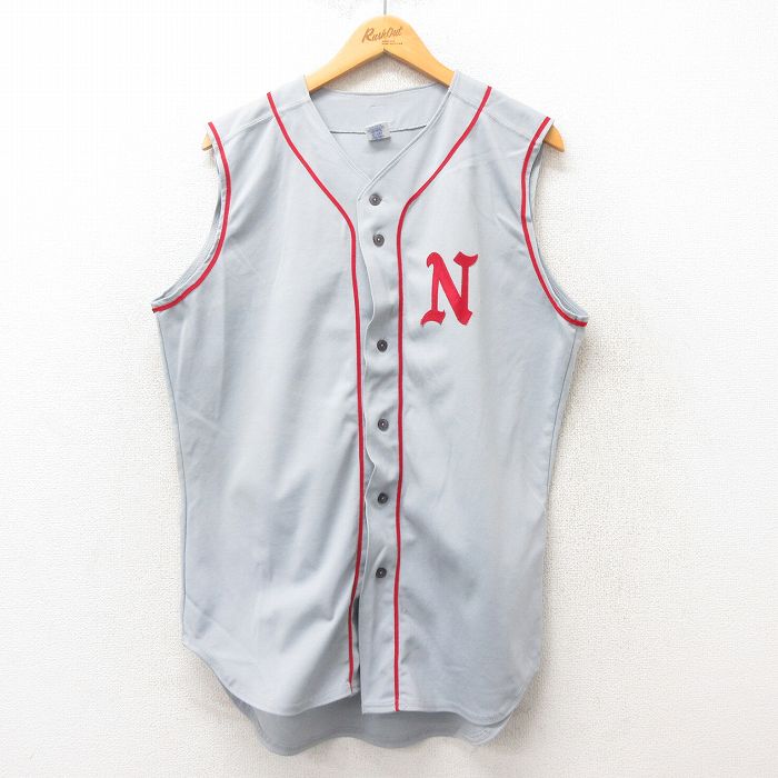 ラッセル 00s ノースリーブベースボールシャツ N グレー L | 古着