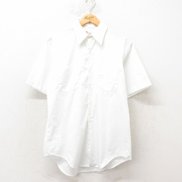 L★古着 半袖 シャツ メンズ 80年代 80s USA製 白 ホワイト 25jun10 中古 トップス