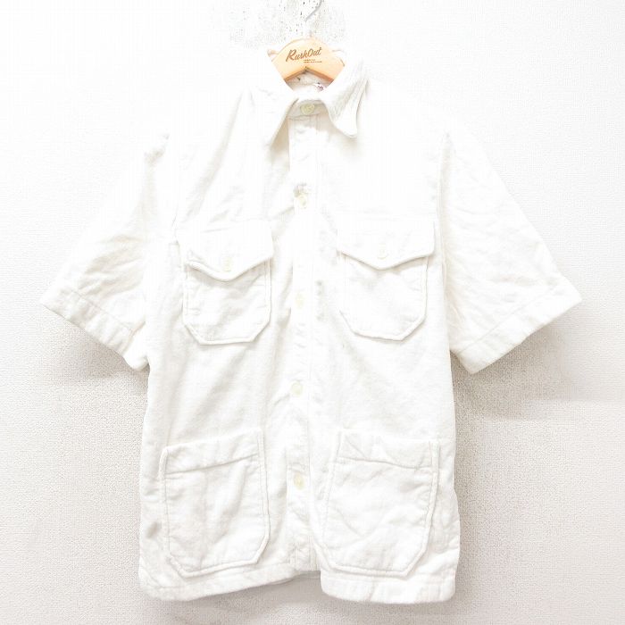 M★古着 半袖 ビーチ シャツ メンズ 80年代 80s コットン 白 ホワイト 25jun10 中古 トップス