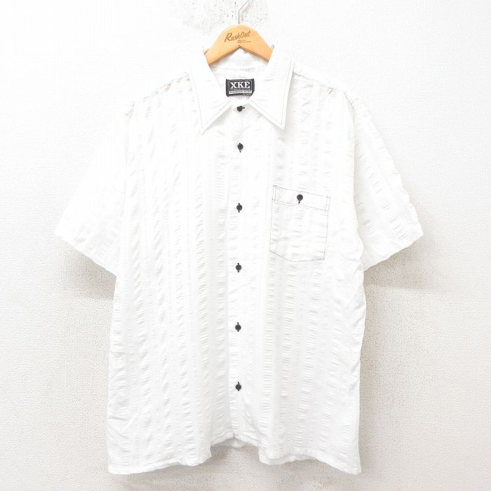 L★古着 半袖 シャツ メンズ 80年代 80s 白 ホワイト 25jun10 中古 トップス