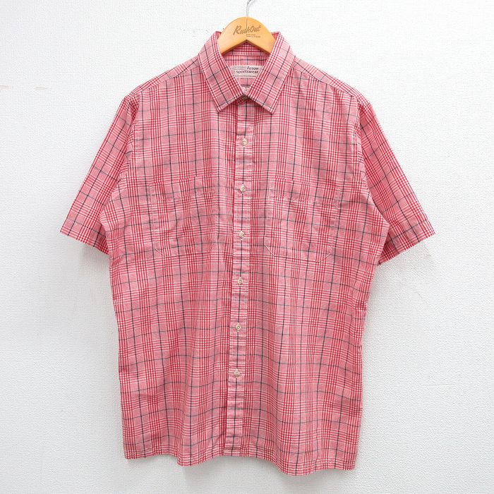 アロー 90s 半袖シャツ レッドチェック XL | 古着
