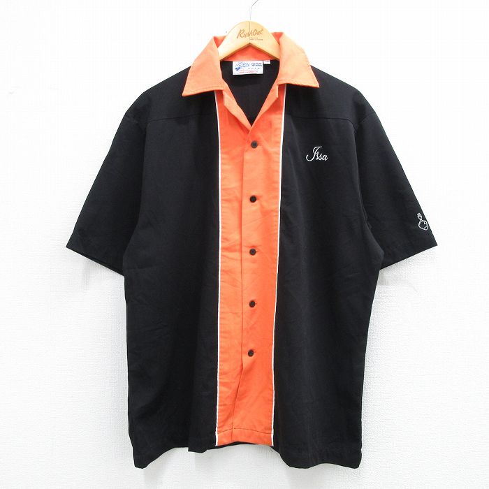 00s 半袖ボウリングシャツ CNBC ブラック XL | 古着