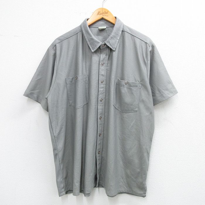 XL★古着 HABAND 半袖 シャツ メンズ メッシュ地 大きいサイズ グレー 25jun11 中古 トップス