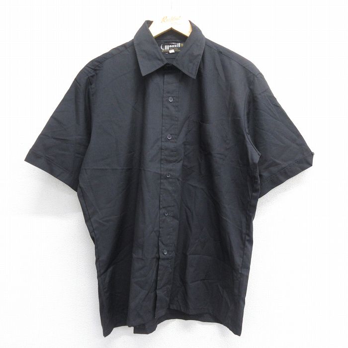 L★古着 半袖 シャツ メンズ 80年代 80s 黒 ブラック 25jun14 中古 トップス