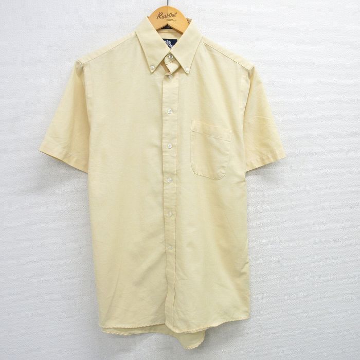 M★古着 半袖 シャツ メンズ 90年代 90s ボタンダウン 黄 イエロー 25jun16 中古 トップス
