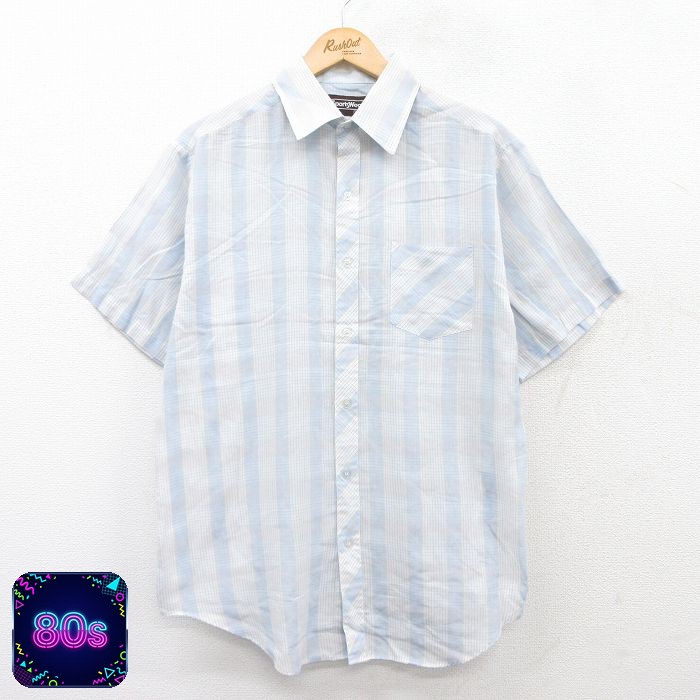 シアーズ 80s 半袖シャツ ネイビーチェック XL | 古着