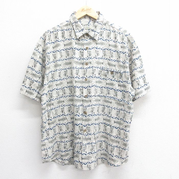 半袖シャツ 壁画 グレー XL | 古着