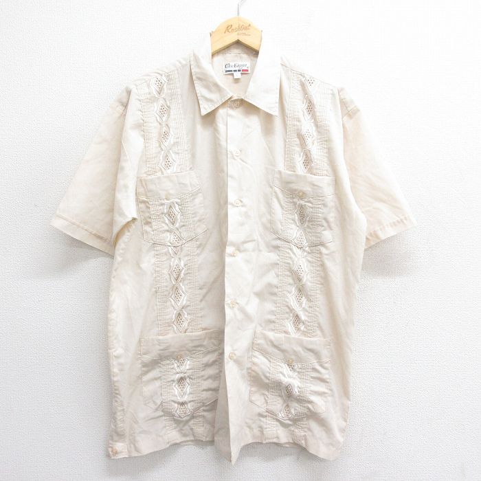 L★古着 半袖 キューバ シャツ メンズ 00年代 00s ベージュ系 カーキ 25jun17 中古 トップス