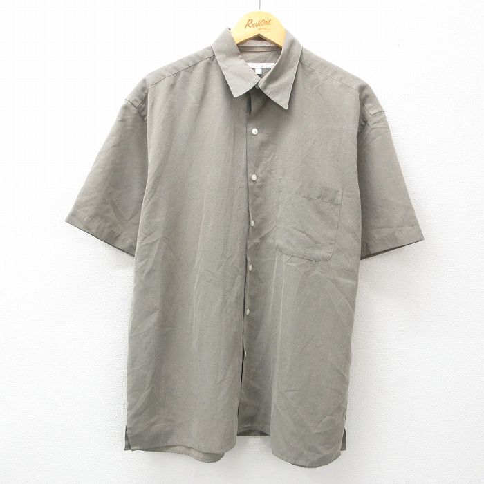 XL★古着 ペリーエリス 半袖 シャツ メンズ 90年代 90s 濃グレー 25jun19 中古 トップス