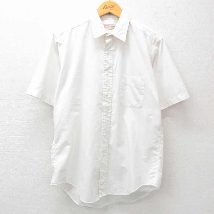 L★古着 ラルフローレン Ralph Lauren チャップス 半袖 ブランド シャツ メンズ 80年代 80s 白 ホワイト 25jun19 中古 トップス
