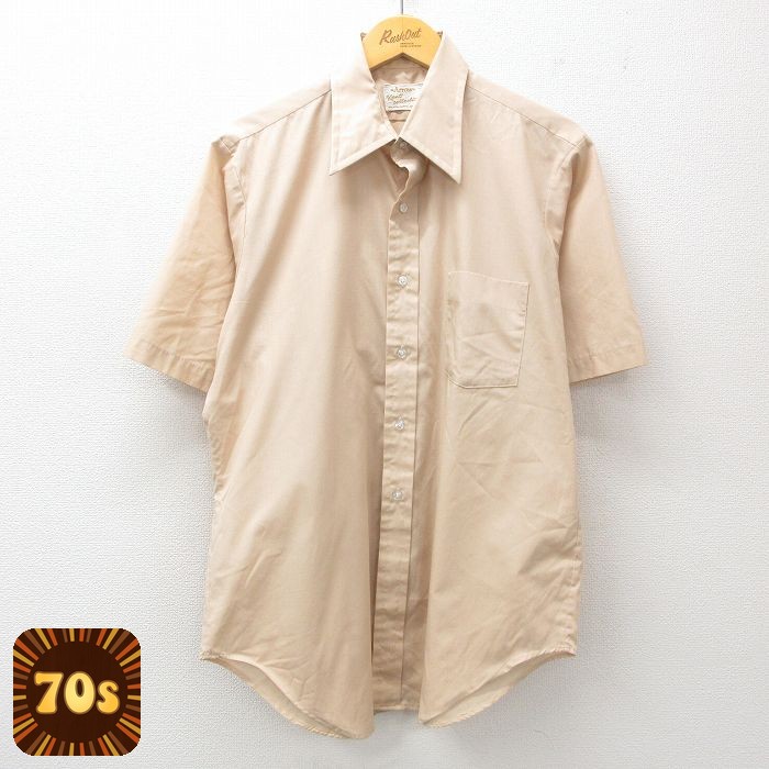 【50%OFF】アロー 70s 半袖シャツ ベージュ XL | 古着