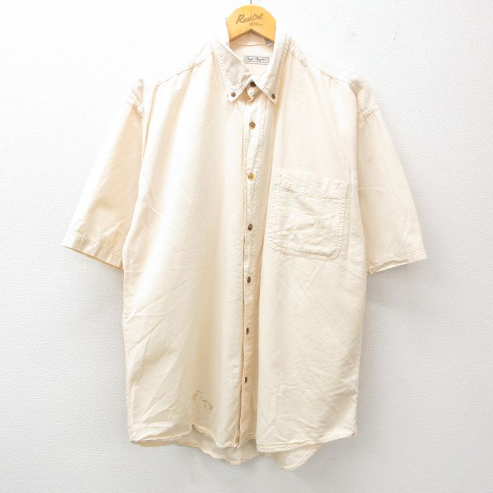 XL★古着 ビューグルボーイ 半袖 シャツ メンズ コットン ボタンダウン 黄 イエロー 25jun19 中古 トップス
