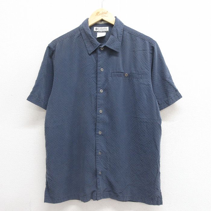 M★古着 コロンビア COLUMBIA 半袖 シャツ メンズ 00年代 00s 紺他 ネイビー チェック 25jun18 中古 トップス