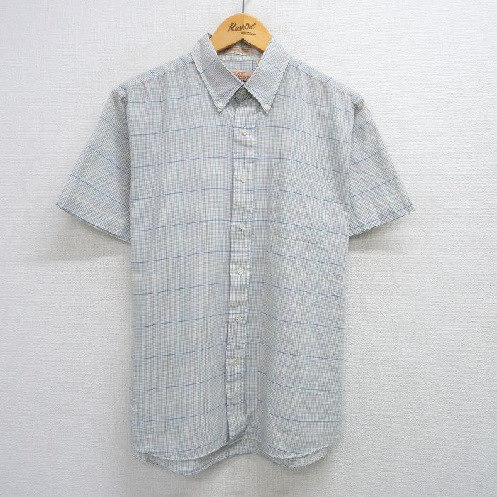 90s 半袖シャツ ネイビーチェック XL | 古着