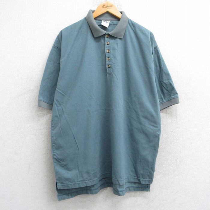 【20%OFF】L★古着 半袖 トップス メンズ 90年代 90s コットン 緑系 グリーン 25jun18 中古