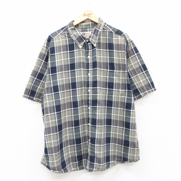 FADED GLORY 00s 半袖シャツ チェック グリーン XL | 古着