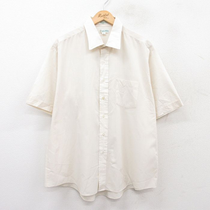 XL★古着 半袖 シャツ メンズ 80年代 80s 大きいサイズ 生成り 25jun21 中古 トップス