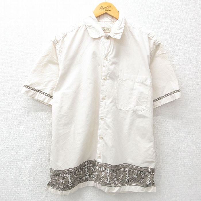 L★古着 セントジョンズベイ 半袖 シャツ メンズ 00年代 00s コットン 生成り他 25jun23 中古 トップス