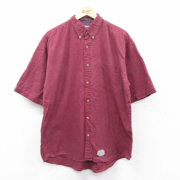 XL★古着 半袖 シャツ メンズ 00年代 00s コットン ボタンダウン エンジ系 25jun23 中古 トップス