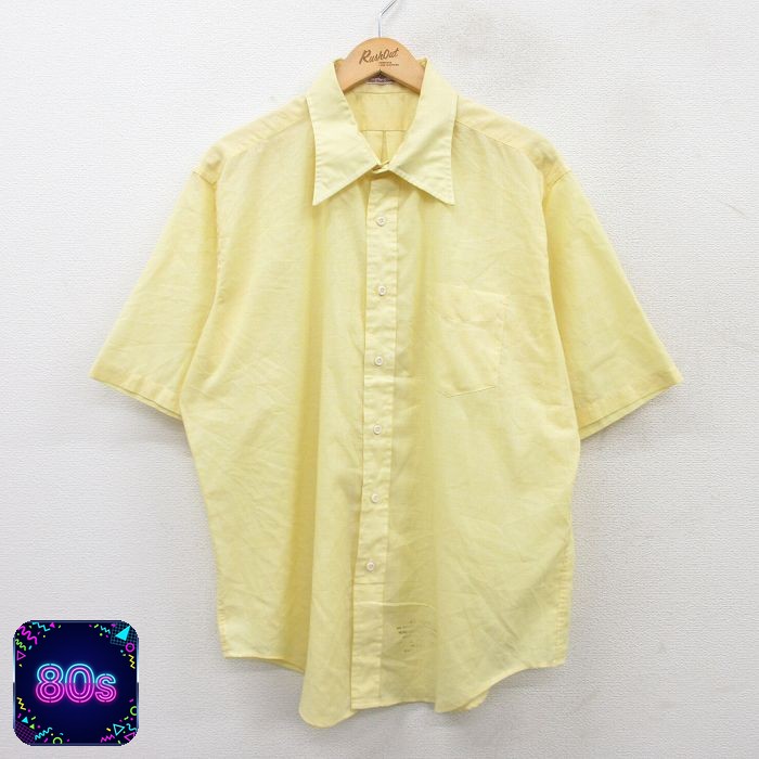 80s 半袖シャツ イエロー XL | 古着