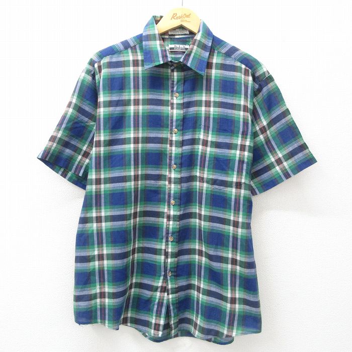 キー 90s 半袖シャツ グリーンチェック XL | 古着