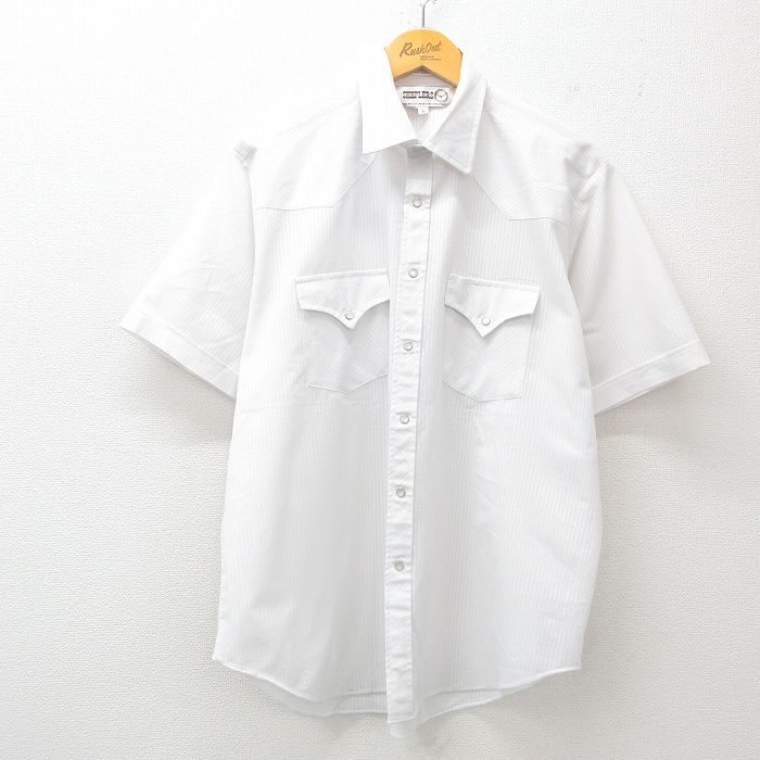 XL★古着 半袖 ウエスタン シャツ メンズ 白 ホワイト 25jun26 中古 トップス