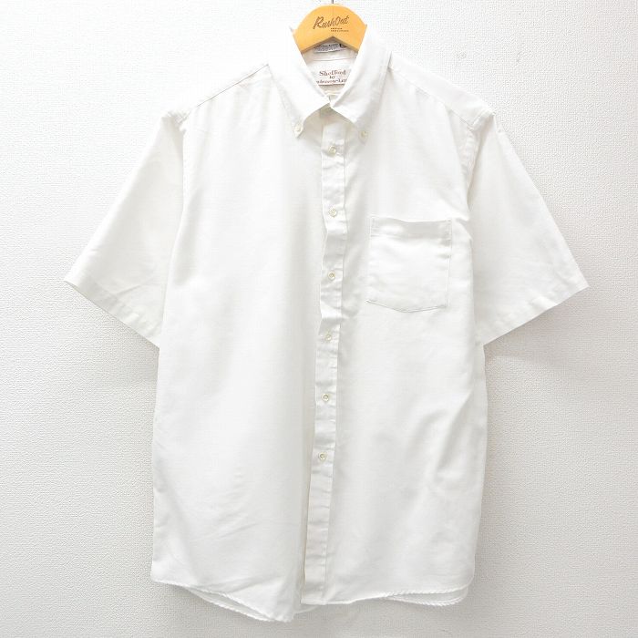 【50%OFF】XL★古着 半袖 シャツ メンズ 90年代 90s ボタンダウン USA製 白 ホワイト 25jun26 中古 トップス