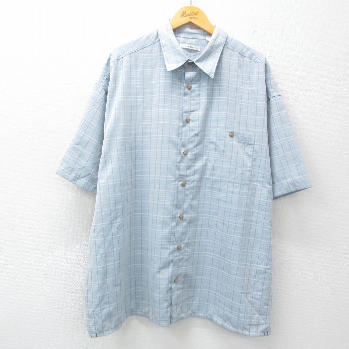 半袖シャツ ネイビーチェック XL | 古着