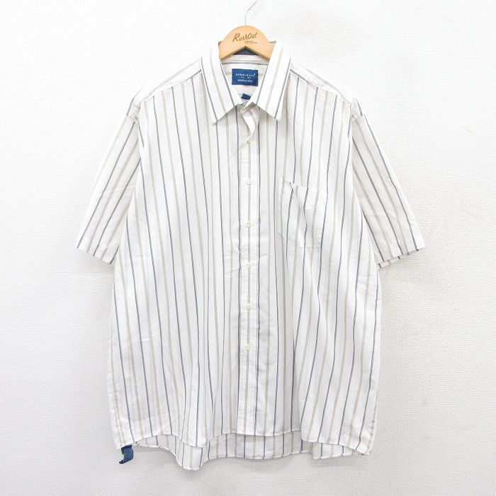 タウンクラフト 90s 半袖シャツ ホワイトストライプ XL | 古着