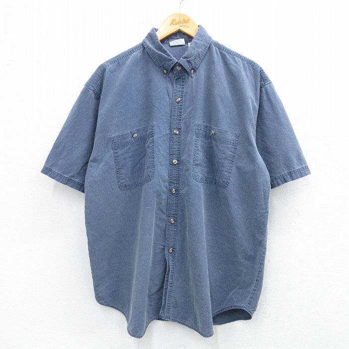 ベーシックエディションズ 90s 半袖シャツ ネイビー XL | 古着