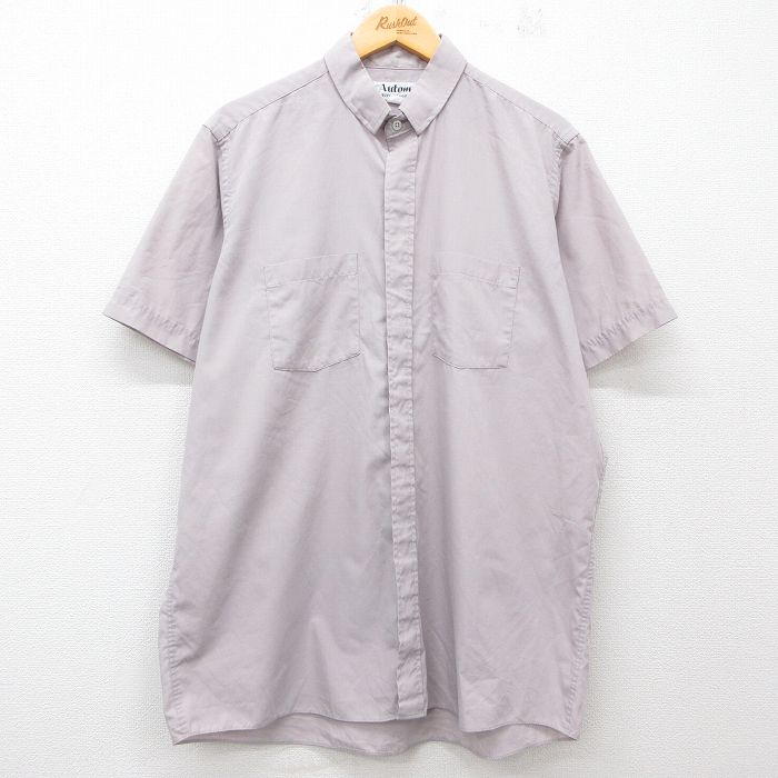 XL★古着 半袖 シャツ メンズ 大きいサイズ カナダ製 グレー 25jun28 中古 トップス