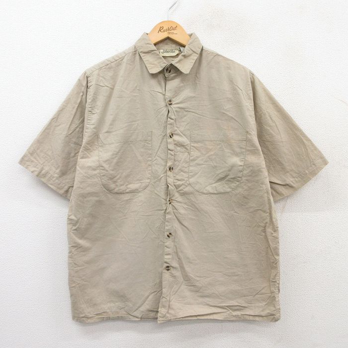 L★古着 セントジョンズベイ 半袖 シャツ メンズ 90年代 90s コットン ベージュ カーキ 25jun28 中古 トップス